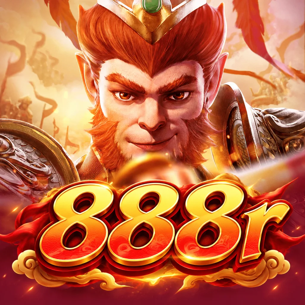 Logo 888r berpadu dengan karakter Raja Kera perkasa dari Legend of Monkey King